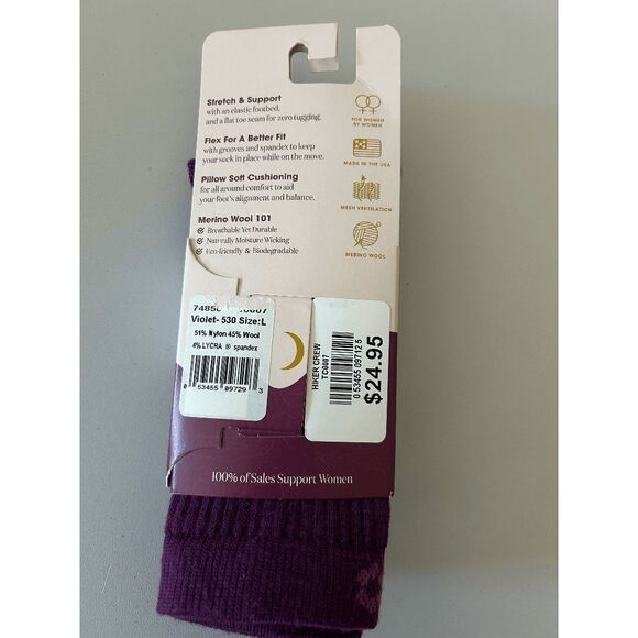 ToughCutie Women's Eve Light Weight Hiker Crew Socks Size L 10-13 - Picture 4 of 5